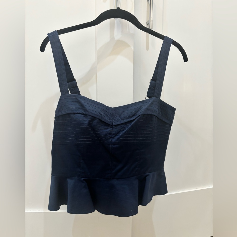 Veronica Beard corset ruffle tank